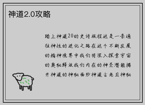 神道2.0攻略